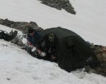 Тест палатки Terra Incognita Toprock 4 во время горного туристического похода на Кавказ в Грузии в 2011 году