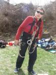 мой сын на занятиях по альпинизму и скалолазанию в Крыму